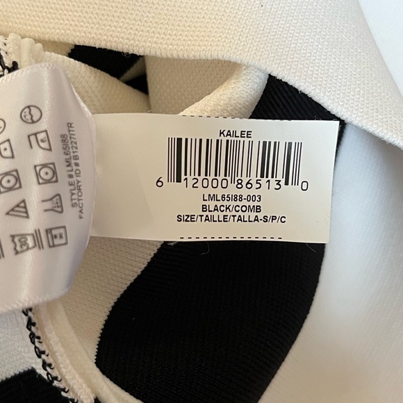NWOT. Small BCBG maxazria black and white bandage dress. - Picture 7 of 8